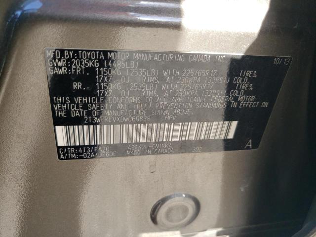 Photo 10 from auction – 2013 TOYOTA RAV4 XLE with VIN 2T3WFREVXDW060838
