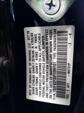 Photo 10 from auction – 2015 HONDA CIVIC LX with VIN 19XFB2F55FE089101