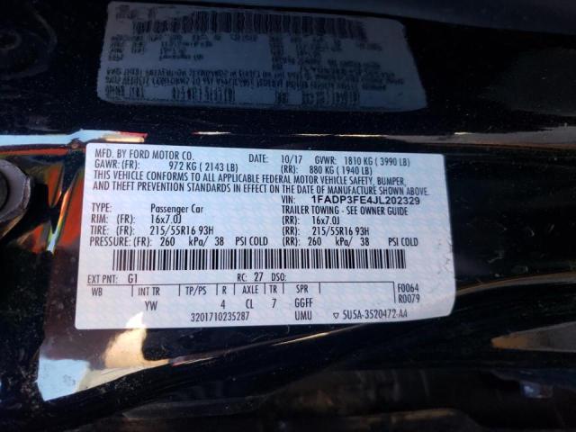 Photo 10 from auction – 2018 FORD FOCUS SE with VIN 1FADP3FE4JL202329