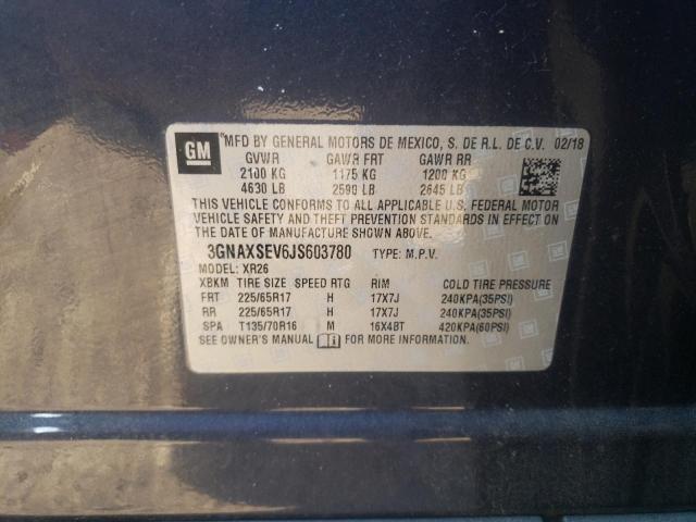 Photo 10 from auction – 2018 CHEVROLET EQUINOX LT with VIN 3GNAXSEV6JS603780