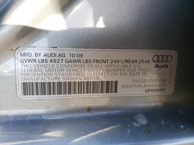 Photo 10 from auction – 2010 AUDI A4 PREMIUM with VIN WAUFFAFL3AN026075