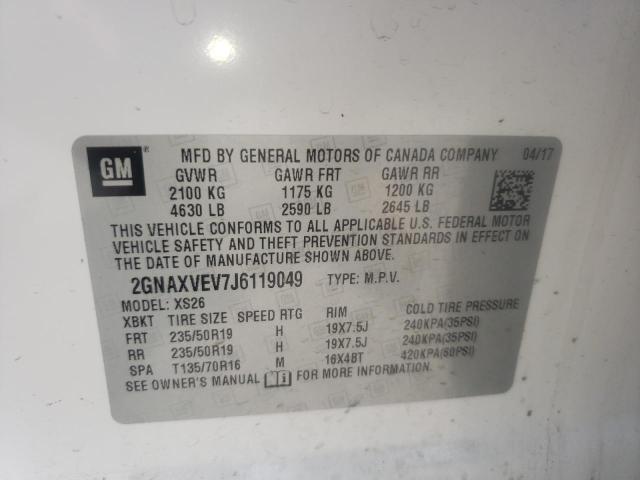 Photo 10 from auction – 2018 CHEVROLET EQUINOX PR with VIN 2GNAXVEV7J6119049
