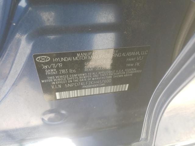 Photo 10 from auction – 2019 HYUNDAI ELANTRA SE with VIN 5NPD74LF2KH457600