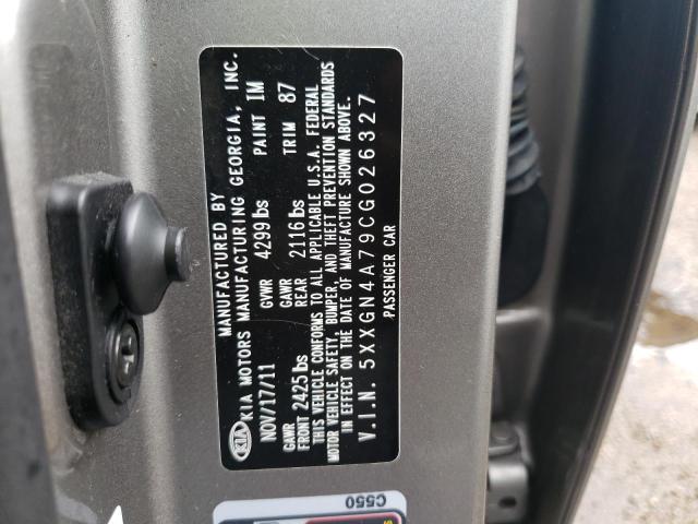 Photo 10 from auction – 2012 KIA OPTIMA EX with VIN 5XXGN4A79CG026327