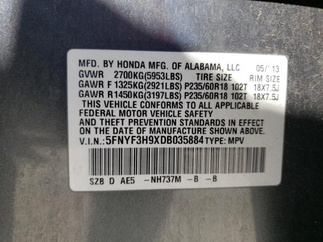 Photo 10 from auction – 2013 HONDA PILOT TOUR with VIN 5FNYF3H9XDB035884