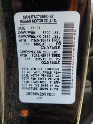 Photo 10 from auction – 2002 NISSAN PATHFINDER with VIN JN8DR09Y22W719500