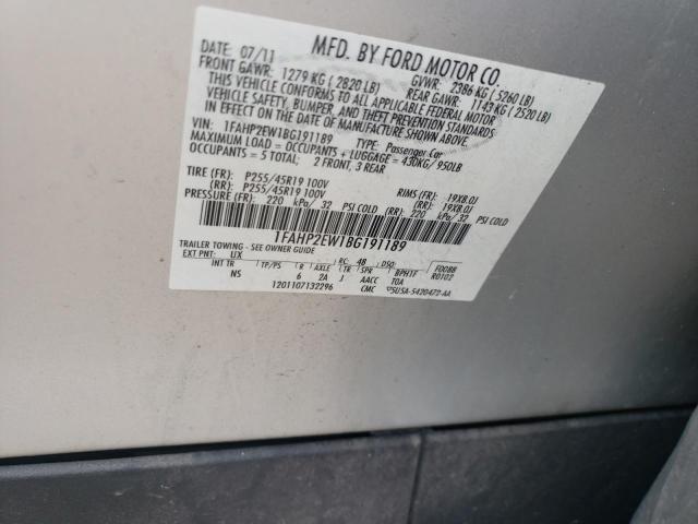 Photo 10 from auction – 2011 FORD TAURUS SEL with VIN 1FAHP2EW1BG191189