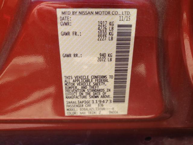 Photo 10 from auction – 2016 NISSAN ALTIMA 2.5 with VIN 1N4AL3AP1GC119473