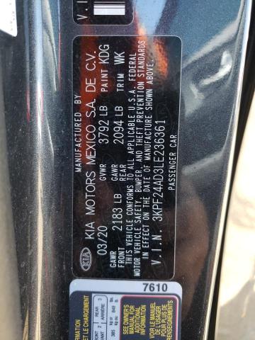 Photo 10 from auction – 2020 KIA FORTE FE with VIN 3KPF24AD3LE236361