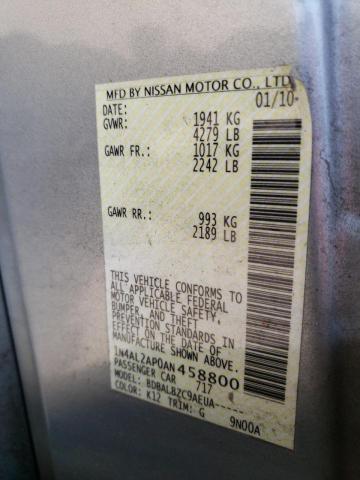 Photo 10 from auction – 2010 NISSAN ALTIMA BAS with VIN 1N4AL2AP0AN458800