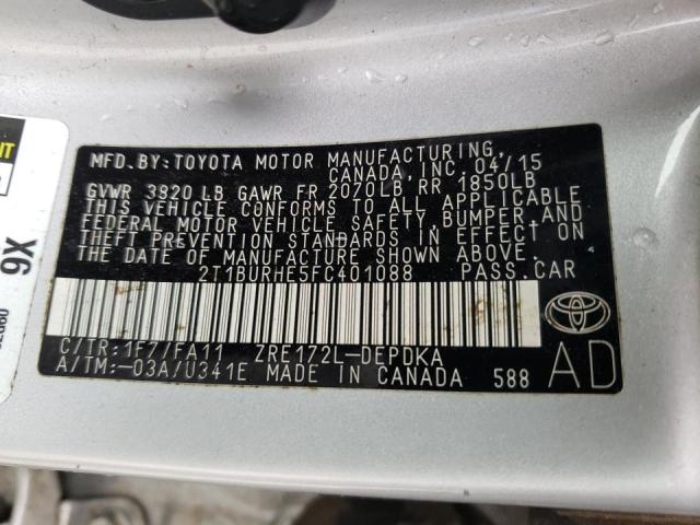 Photo 10 from auction – 2015 TOYOTA COROLLA with VIN 2T1BURHE5FC401088