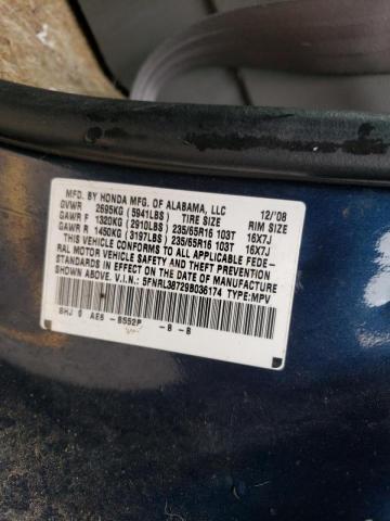 Photo 10 from auction – 2009 HONDA ODYSSEY EX with VIN 5FNRL38729B036174