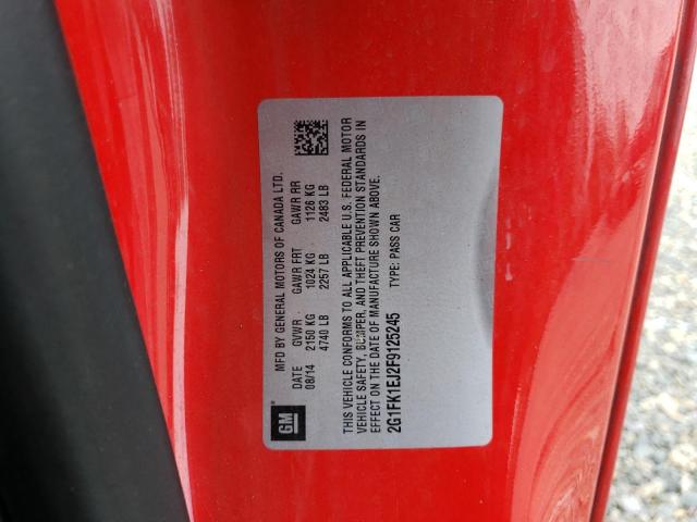 Photo 10 from auction – 2015 CHEVROLET CAMARO 2SS with VIN 2G1FK1EJ2F9125245