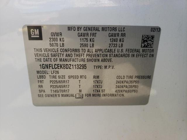 Photo 10 from auction – 2013 CHEVROLET EQUINOX LS with VIN 1GNFLCEK8DZ113295