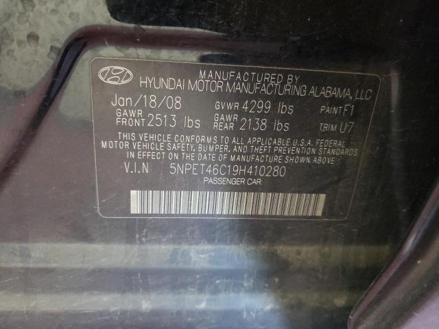 Photo 10 from auction – 2009 HYUNDAI SONATA GLS with VIN 5NPET46C19H410280