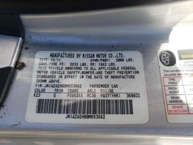 Photo 10 from auction – 2011 NISSAN 370Z BASE with VIN JN1AZ4EH8BM553042