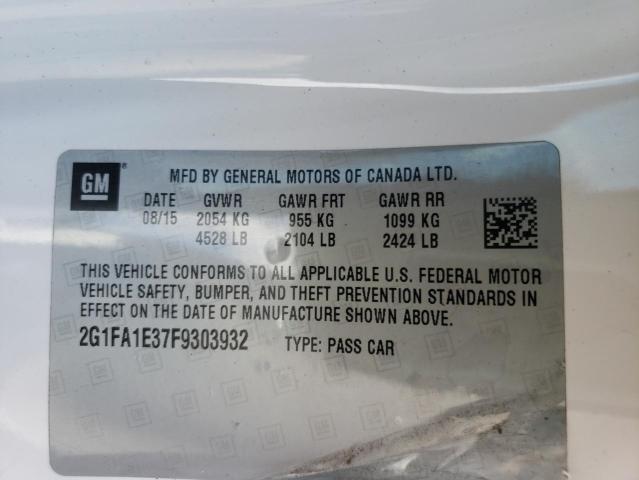 Photo 10 from auction – 2015 CHEVROLET CAMARO LS with VIN 2G1FA1E37F9303932