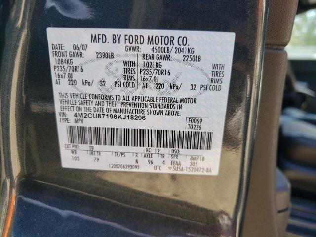 Photo 10 from auction – 2008 MERCURY MARINER PR with VIN 4M2CU87198KJ18296