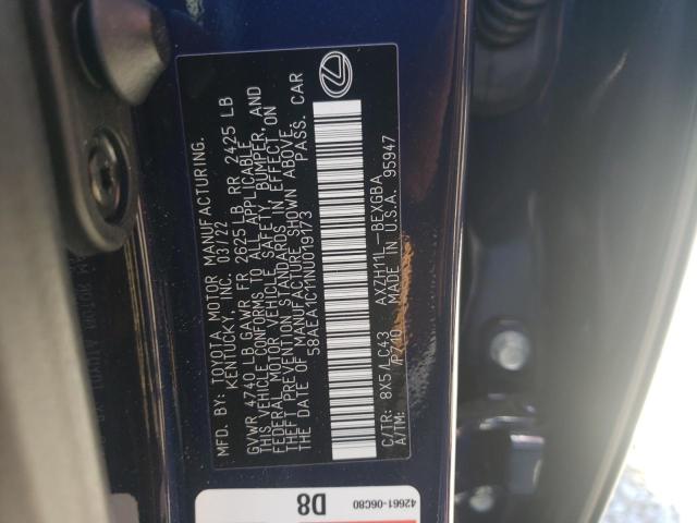 Photo 10 from auction – 2022 LEXUS ES 300H BA with VIN 58AEA1C11NU019173