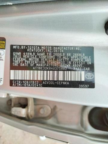 Photo 10 from auction – 2004 TOYOTA CAMRY LE with VIN 4T1BE32K84U375882