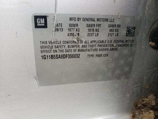 Photo 10 from auction – 2013 CHEVROLET MALIBU LS with VIN 1G11B5SA8DF356032