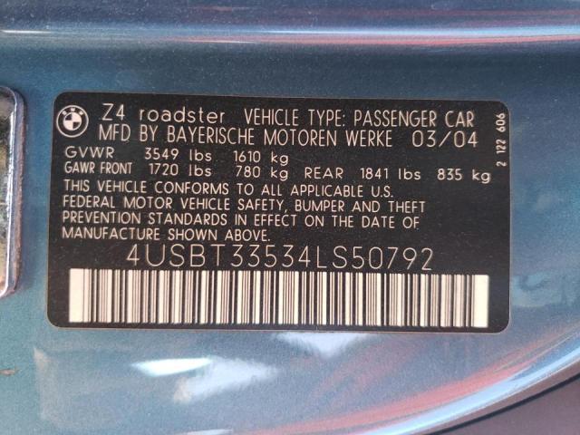 Photo 10 from auction – 2004 BMW Z4 2.5 with VIN 4USBT33534LS50792