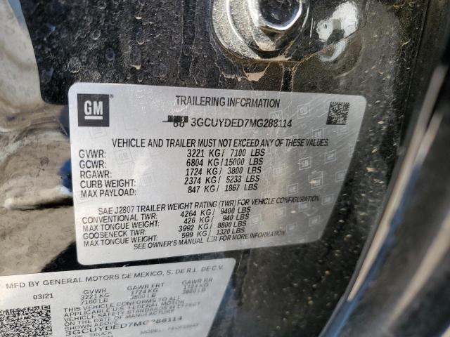 Photo 10 from auction – 2021 CHEVROLET SILVERADO with VIN 3GCUYDED7MG288114