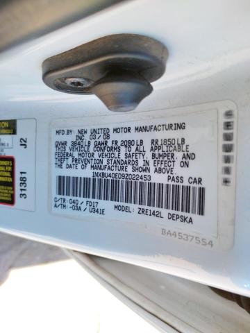 Photo 10 from auction – 2009 TOYOTA COROLLA BA with VIN 1NXBU40E09Z022453