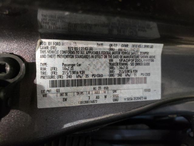 Photo 10 from auction – 2013 FORD FOCUS SE with VIN 1FADP3F23DL111756
