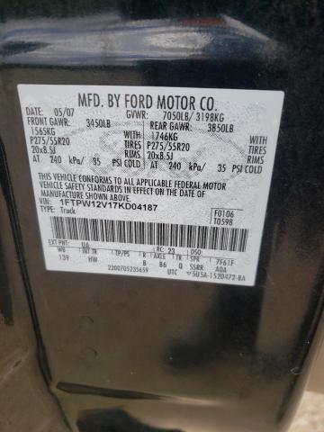 Photo 10 from auction – 2007 FORD F150 SUPER with VIN 1FTPW12V17KD04187