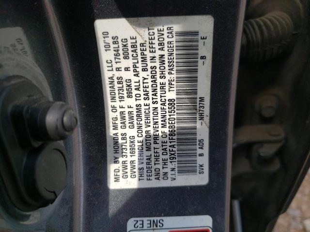 Photo 10 from auction – 2011 HONDA CIVIC EX with VIN 19XFA1F86BE015588