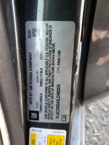 Photo 10 from auction – 2020 CHEVROLET SPARK 1LT with VIN KL8CD6SA5LC462205