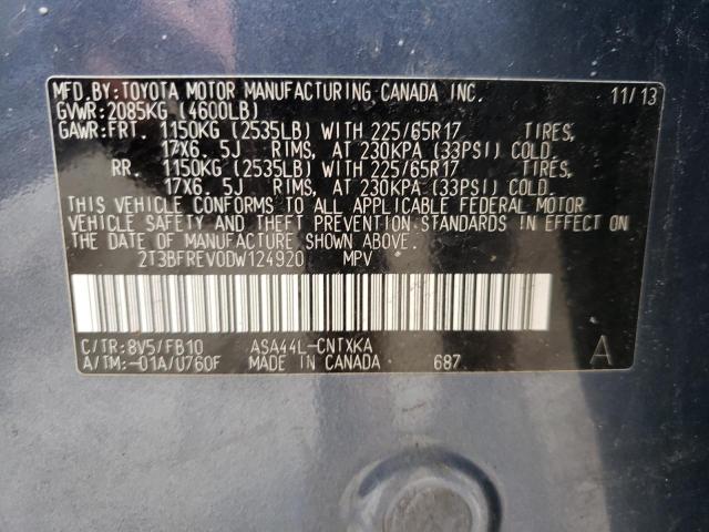 Photo 10 from auction – 2013 TOYOTA RAV4 LE with VIN 2T3BFREV0DW124920