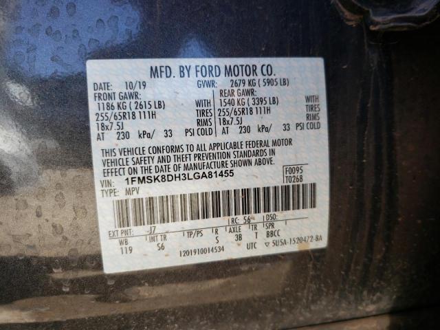 Photo 10 from auction – 2020 FORD EXPLORER X with VIN 1FMSK8DH3LGA81455