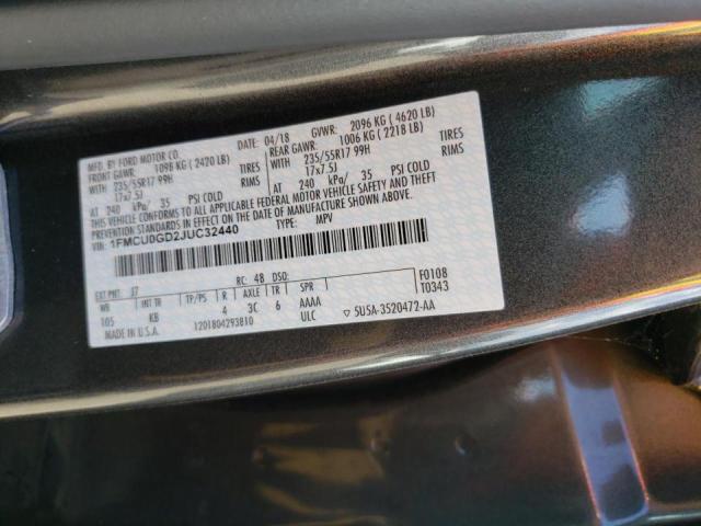 Photo 10 from auction – 2018 FORD ESCAPE SE with VIN 1FMCU0GD2JUC32440
