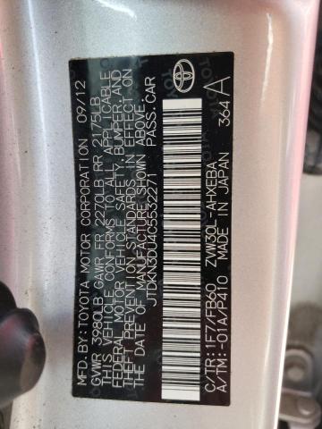 Photo 10 from auction – 2012 TOYOTA PRIUS with VIN JTDKN3DU4C5532271