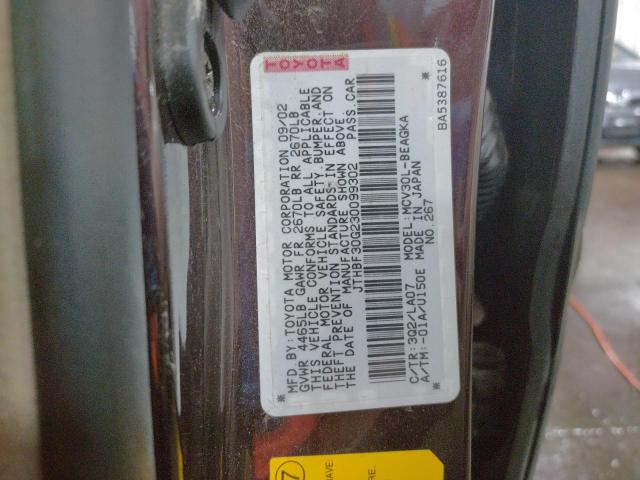 Photo 10 from auction – 2003 LEXUS ES 300 with VIN JTHBF30G230099302