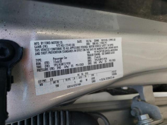 Photo 10 from auction – 2016 FORD FOCUS S with VIN 1FADP3E24GL400084