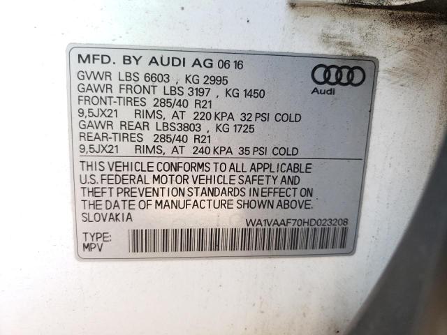 Photo 10 from auction – 2017 AUDI Q7 PRESTIG with VIN WA1VAAF70HD023208