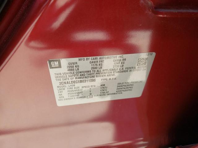 Photo 10 from auction – 2011 CHEVROLET EQUINOX LT with VIN 2CNALDEC6B6311086