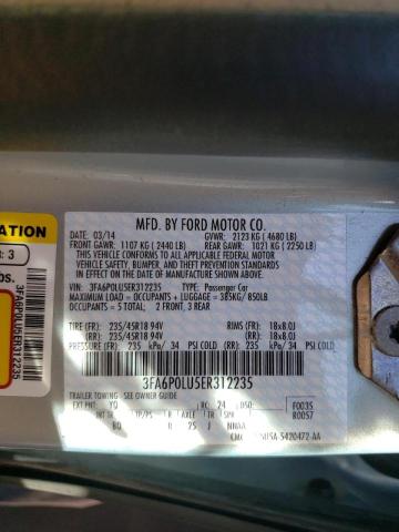 Photo 10 from auction – 2014 FORD FUSION SE with VIN 3FA6P0LU5ER312235