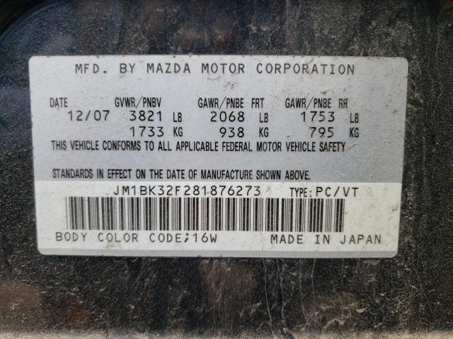 Photo 10 from auction – 2008 MAZDA 3 I with VIN JM1BK32F281876273
