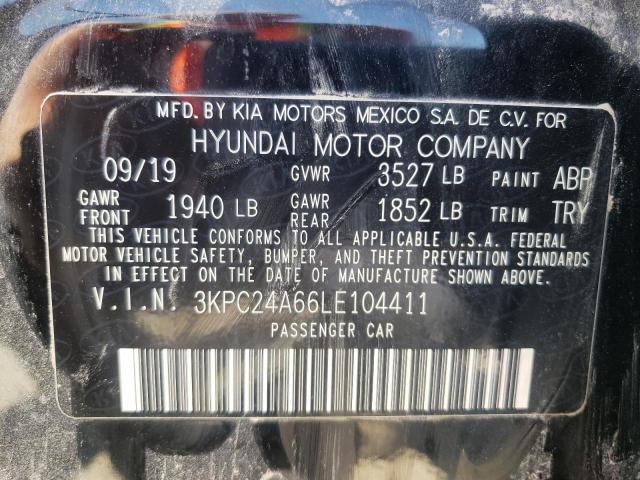 Photo 10 from auction – 2020 HYUNDAI ACCENT SE with VIN 3KPC24A66LE104411