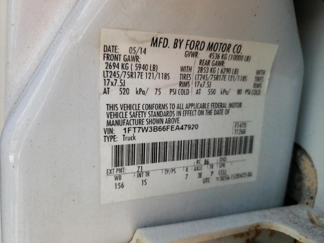 Photo 10 from auction – 2015 FORD F350 SUPER with VIN 1FT7W3B66FEA47920