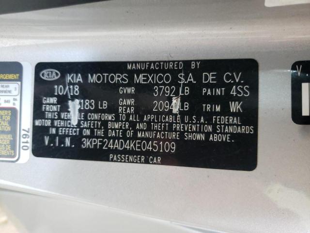 Photo 10 from auction – 2019 KIA FORTE FE with VIN 3KPF24AD4KE045109