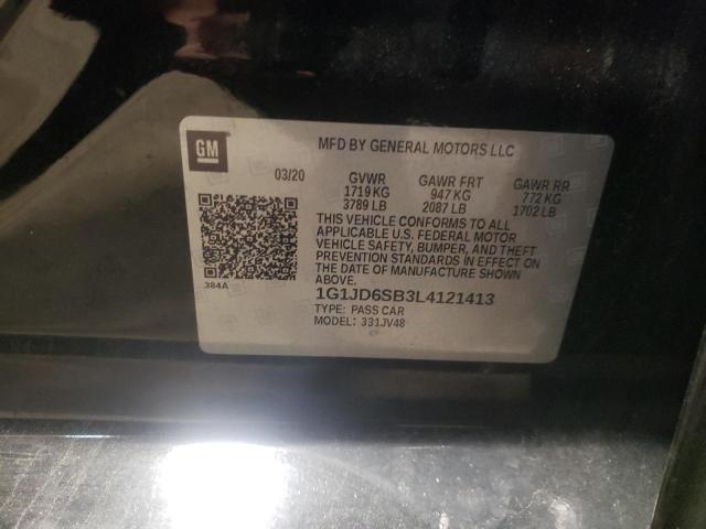 Photo 10 from auction – 2020 CHEVROLET SONIC LT with VIN 1G1JD6SB3L4121413