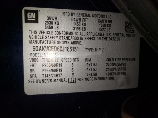 Photo 10 from auction – 2012 BUICK ENCLAVE with VIN 5GAKVCED6CJ186151