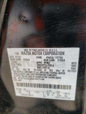 Photo 10 from auction – 2006 MAZDA TRIBUTE I with VIN 4F2YZ02Z26KM07108
