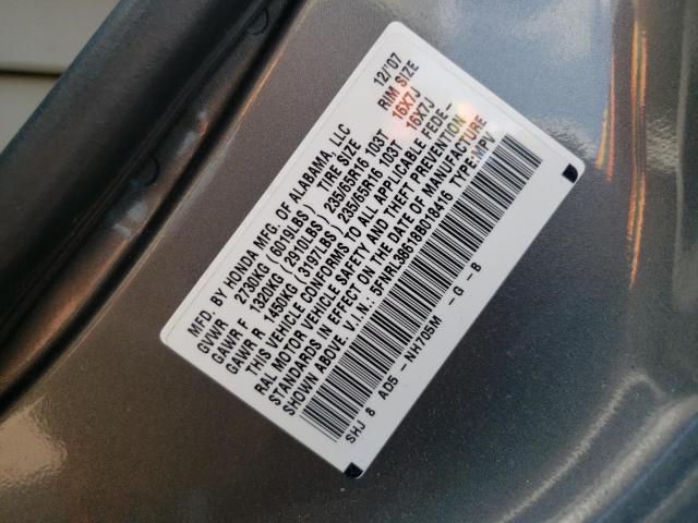 Photo 10 from auction – 2008 HONDA ODYSSEY EX with VIN 5FNRL38618B018416