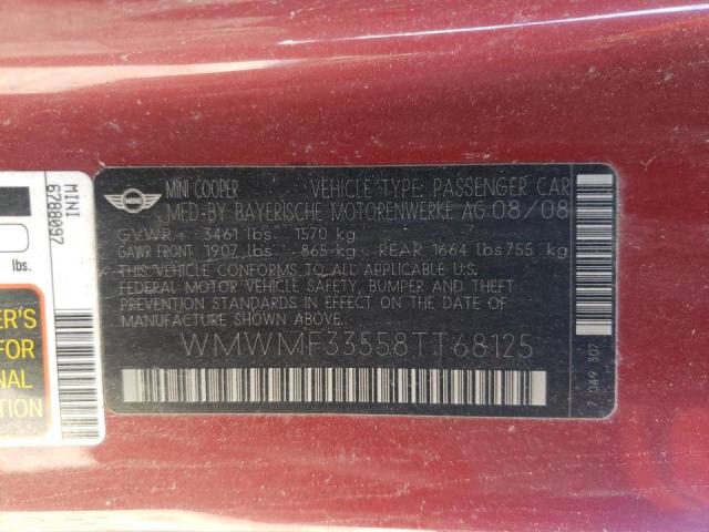 Photo 10 from auction – 2008 MINI COOPER with VIN WMWMF33558TT68125